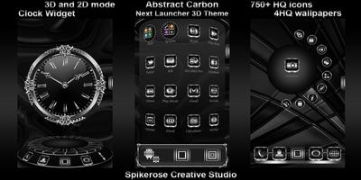 Abstract Carbon 3D Next Launcher theme Affiche