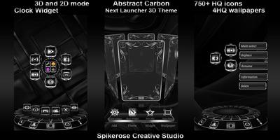 Abstract Carbon 3D Next Launcher theme capture d'écran 1