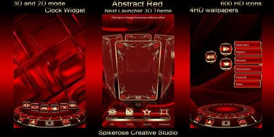 Abstract Red 3D Next Launcher  screenshot 1