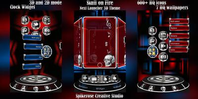 Skull On Fire 3D Next Launcher screenshot 1