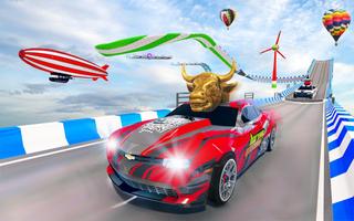 Bull Car Racing Stunts: Mega R captura de pantalla 2