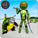Stickman Turtle Hero Zeichen