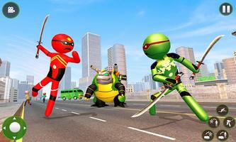 Stickman Turtle Hero Plakat