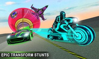 Crazy Car Stunt Light Car Transform GT Racing Game Poster