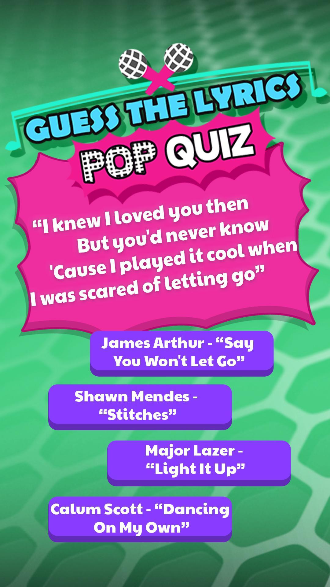 Guess The Lyrics POP Quiz for - APK Download