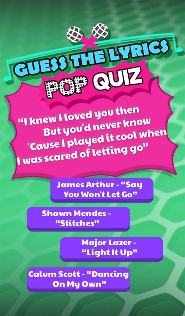 Lyrics POP Quiz for Android APK
