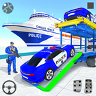 Grand Police Transporter Truck : Police Car Games icône