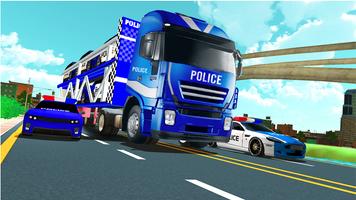 Grand Police Transporter Truck : Police Car Games capture d'écran 2