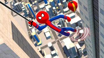 Super Stickman Spider Rope Hero Gangster City Ekran Görüntüsü 3