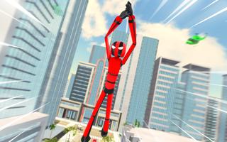 Spider Stickman Rope Hero Game Affiche