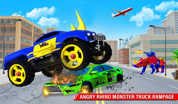 Rhino Robot Monster Truck Transform Robot Games screenshot 10