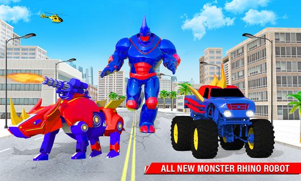 Rhino Robot Monster Truck Transform Robot Games screenshot 1