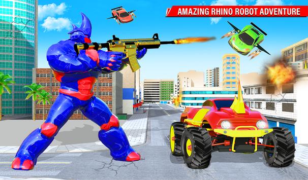 Rhino Robot Monster Truck Transform Robot Games screenshot 8