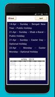 সরকারি ছুটিসহ ইংরেজি বর্ষ ক্যালেন্ডার ২০১৯ Screenshot 1