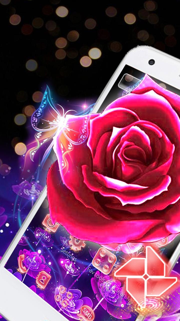 Galaxy Neon Rose Theme For Android Apk Download - neon rose roblox