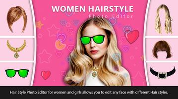 Women Hairstyle Photo Editor Affiche