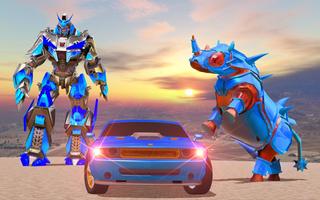 Rhino Robot Car Transformation: Robot Car Games تصوير الشاشة 2