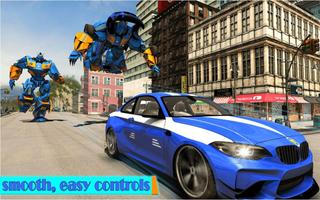 US Police Car Robot Transformation: Robot Strike الملصق