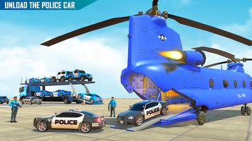 jeux de camion de transport de voiture de police Affiche