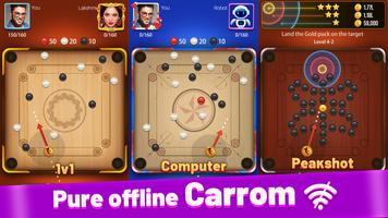 Carrom Lite-Board Offline Game स्क्रीनशॉट 1