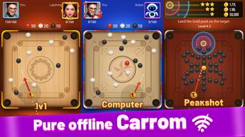 Carrom Lite-Board Offline Game স্ক্রিনশট 1