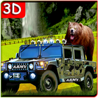 ejército offroad simulador de camión de animales icono