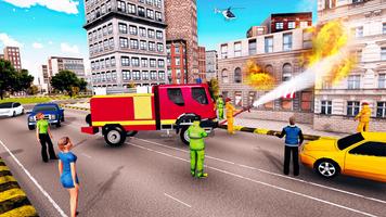 真正的消防车模拟器游戏 海报