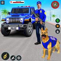 Police Dog Crime Jeep Chase الملصق