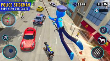 Flying Stickman Dog Crime Game پوسٹر