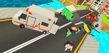 Blocky Army Ambulance Rescue