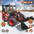 3D tractor Excavator Snow Plow icon