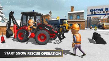 3D tractor Excavator Snow Plow Cartaz