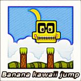 Banana kawaii jump icon