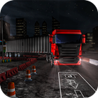 Night truck extreme parking icon