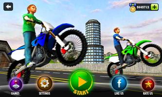 Roof MotorBike Stunts Rider 3D الملصق