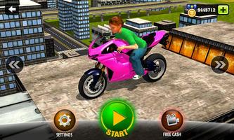 Roof MotorBike Stunts Rider 3D تصوير الشاشة 1