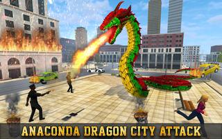 Anaconda Dragon Snake City Attack: Rampage Games Ekran Görüntüsü 3