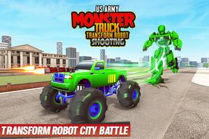 US Army Monster Truck Transform Robot Shooting скриншот 2