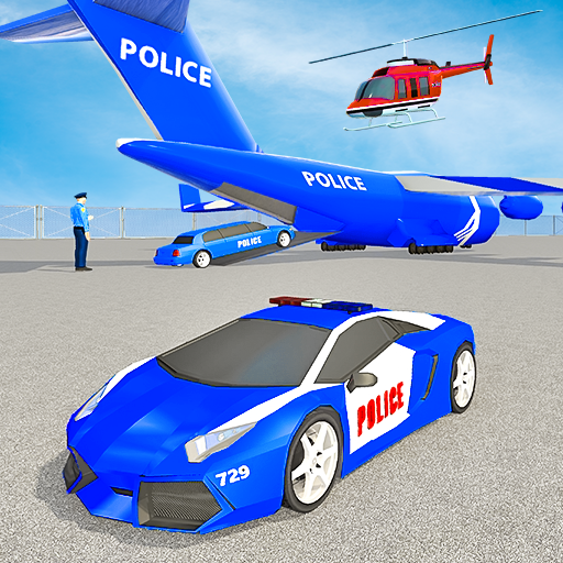 Polizei Flugzeug Autotransport: LKW-Transporter