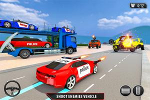 Police Car Transport Truck: Flying Airplane Cargo 스크린샷 2