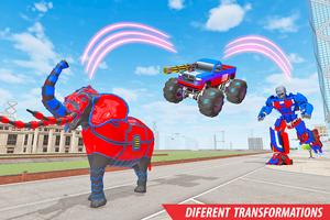 Flying Monster Truck Transform Elephant Robot War ảnh chụp màn hình 1
