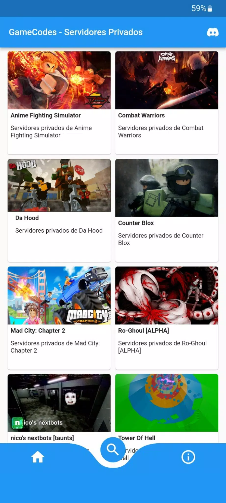 Download do APK de GameCodes - Servidores Privado para Android