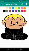 SuperHero Monkey Coloring poster