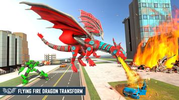 Flying Dragon Car Robot games capture d'écran 3