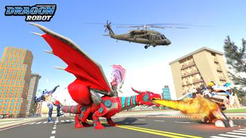 Flying Dragon Car Robot games Affiche