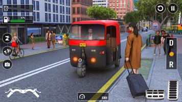 Poster Città Tuk Tuk risciò gioco 3D