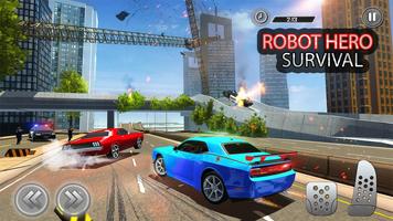 پوستر Flying Hero Robot City Rescue