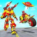 Real Flying Robot Bike : Robot Shooting Games APK