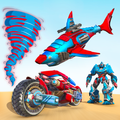 Shark Robot Car Game - Tornado Robot Bike Games 3d