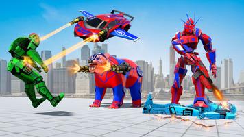 Flying Bear Robot Hero Game captura de pantalla 1